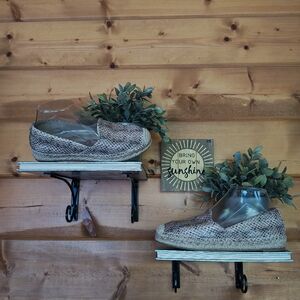 Sam Edelman Kesia Espadrille Sesame Snake Print Leather SlipOn Loafer Flat Sz 7M